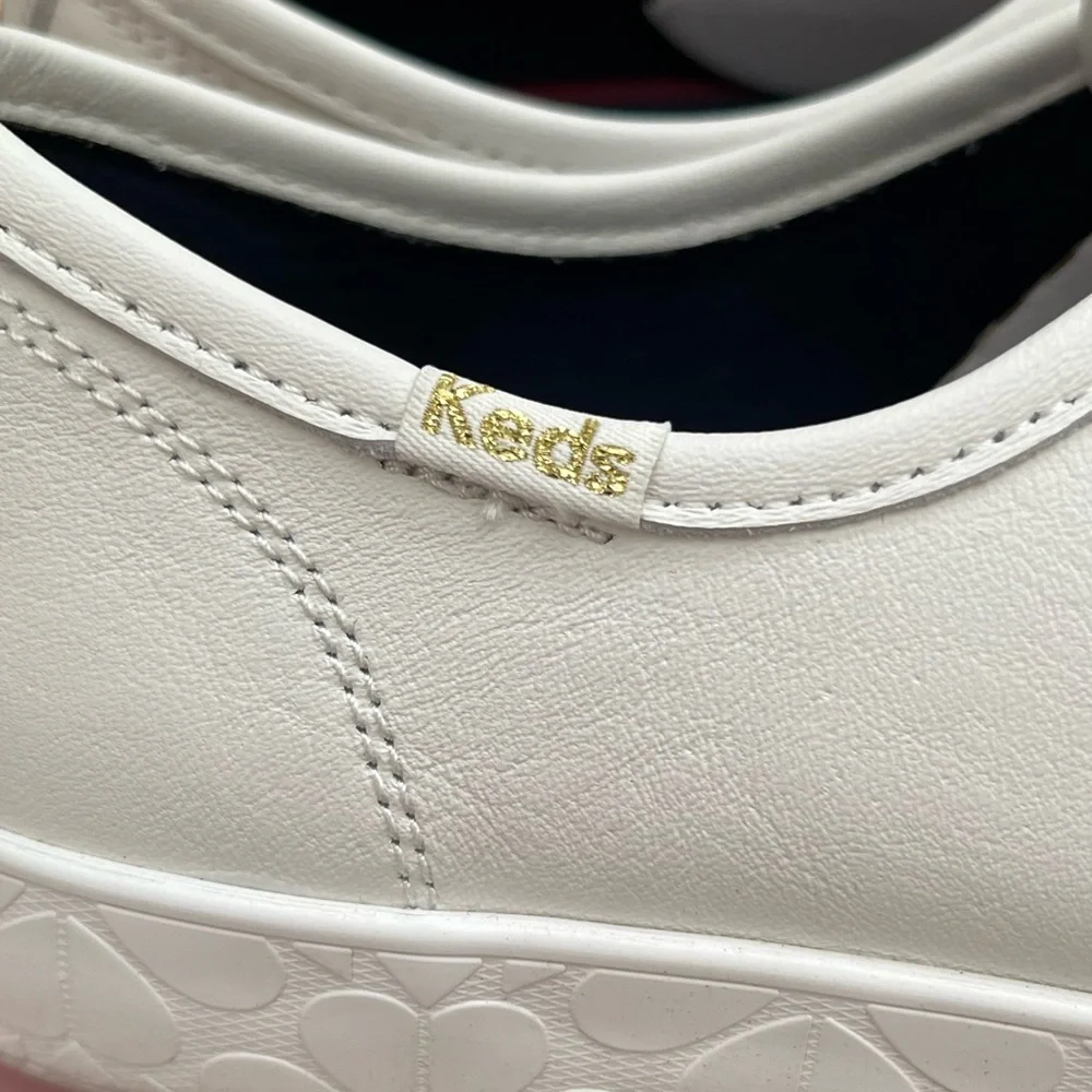 Kate Spade Keds White Women's Leather Sneakers Sz 7 - Picture 3 of 7